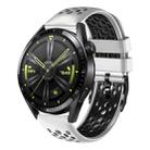 For Huawei Watch GT3 46mm 22mm Two-Color Breathable Silicone Watch Band(White+Black) - 1