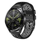 For Huawei Watch GT3 46mm 22mm Two-Color Breathable Silicone Watch Band(Black+Grey) - 1