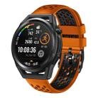 For Huawei Watch GT Runner 22mm Two-Color Breathable Silicone Watch Band(Orange+Black) - 1