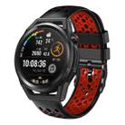 For Huawei Watch GT Runner 22mm Two-Color Breathable Silicone Watch Band(Black+Red) - 1