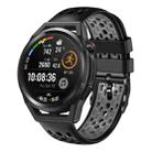 For Huawei Watch GT Runner 22mm Two-Color Breathable Silicone Watch Band(Black+Grey) - 1