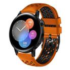 For Huawei Watch 3 22mm Two-Color Breathable Silicone Watch Band(Orange+Black) - 1