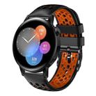 For Huawei Watch 3 22mm Two-Color Breathable Silicone Watch Band(Black+Orange) - 1
