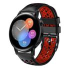 For Huawei Watch 3 22mm Two-Color Breathable Silicone Watch Band(Black+Red) - 1