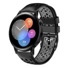 For Huawei Watch 3 22mm Two-Color Breathable Silicone Watch Band(Black+Grey) - 1