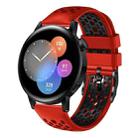 For Huawei Watch 3 22mm Two-Color Breathable Silicone Watch Band(Red+Black) - 1