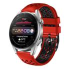 For Huawei Watch 3 Pro 22mm Two-Color Breathable Silicone Watch Band(Red+Black) - 1