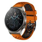 For Huawei Watch GT2 Pro 22mm Two-Color Breathable Silicone Watch Band(Orange+Black) - 1