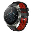 For Huawei Watch GT2 Pro 22mm Two-Color Breathable Silicone Watch Band(Black+Red) - 1