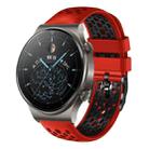 For Huawei Watch GT2 Pro 22mm Two-Color Breathable Silicone Watch Band(Red+Black) - 1