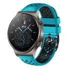 For Huawei Watch GT2 Pro 22mm Two-Color Breathable Silicone Watch Band(Skyblue+Black) - 1