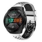 For Huawei Watch GT 2E 22mm Two-Color Breathable Silicone Watch Band(White+Black) - 1