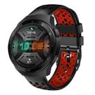 For Huawei Watch GT 2E 22mm Two-Color Breathable Silicone Watch Band(Black+Red) - 1