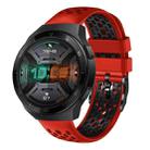 For Huawei Watch GT 2E 22mm Two-Color Breathable Silicone Watch Band(Red+Black) - 1