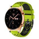 For Honor Watch GS 3 22mm Two-Color Breathable Silicone Watch Band(Lime+Black) - 1