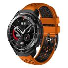 For Honor Watch GS Pro 22mm Two-Color Breathable Silicone Watch Band(Orange+Black) - 1