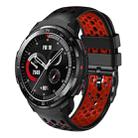 For Honor Watch GS Pro 22mm Two-Color Breathable Silicone Watch Band(Black+Red) - 1