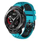 For Honor Watch GS Pro 22mm Two-Color Breathable Silicone Watch Band(Skyblue+Black) - 1