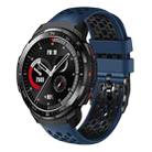 For Honor Watch GS Pro 22mm Two-Color Breathable Silicone Watch Band(Midnight Blue+Black) - 1