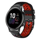 For Honor Magic Watch 2 46mm 22mm Two-Color Breathable Silicone Watch Band(Black+Red) - 1