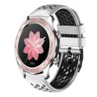 For Honor Watch Dream 22mm Two-Color Breathable Silicone Watch Band(White+Black) - 1