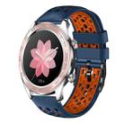 For Honor Watch Dream 22mm Two-Color Breathable Silicone Watch Band(Midnight Blue+Orange) - 1