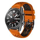 For Samsung Galaxy Watch3 45mm 22mm Two-Color Breathable Silicone Watch Band(Orange+Black) - 1