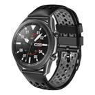 For Samsung Galaxy Watch3 45mm 22mm Two-Color Breathable Silicone Watch Band(Black+Grey) - 1