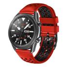 For Samsung Galaxy Watch3 45mm 22mm Two-Color Breathable Silicone Watch Band(Red+Black) - 1