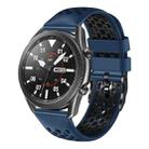 For Samsung Galaxy Watch3 45mm 22mm Two-Color Breathable Silicone Watch Band(Midnight Blue+Black) - 1