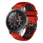 For Samsung Galaxy Watch 46mm 22mm Two-Color Breathable Silicone Watch Band(Red+Black) - 1