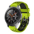 For Samsung Galaxy Watch 46mm 22mm Two-Color Breathable Silicone Watch Band(Lime+Black) - 1