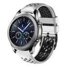 For Samsung Gear S3 Classic 22mm Two-Color Breathable Silicone Watch Band(White+Black) - 1