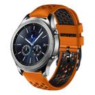 For Samsung Gear S3 Classic 22mm Two-Color Breathable Silicone Watch Band(Orange+Black) - 1