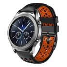 For Samsung Gear S3 Classic 22mm Two-Color Breathable Silicone Watch Band(Black+Orange) - 1