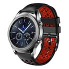 For Samsung Gear S3 Classic 22mm Two-Color Breathable Silicone Watch Band(Black+Red) - 1