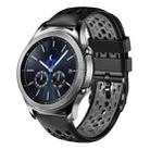 For Samsung Gear S3 Classic 22mm Two-Color Breathable Silicone Watch Band(Black+Grey) - 1