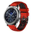 For Samsung Gear S3 Classic 22mm Two-Color Breathable Silicone Watch Band(Red+Black) - 1