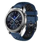 For Samsung Gear S3 Classic 22mm Two-Color Breathable Silicone Watch Band(Midnight Blue+Black) - 1