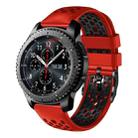 For Samsung Gear S3 Frontier 22mm Two-Color Breathable Silicone Watch Band(Red+Black) - 1