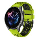 For Amazfit GTR 3 22mm Two-Color Breathable Silicone Watch Band(Lime+Black) - 1