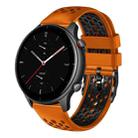 For Amazfit GTR 2e 22mm Two-Color Breathable Silicone Watch Band(Orange+Black) - 1