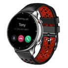 For Amazfit GTR 2 22mm Two-Color Breathable Silicone Watch Band(Black+Red) - 1