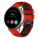 For Amazfit GTR 2 22mm Two-Color Breathable Silicone Watch Band(Red+Black) - 1