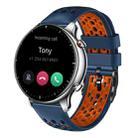 For Amazfit GTR 2 22mm Two-Color Breathable Silicone Watch Band(Midnight Blue+Orange) - 1