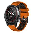 For Amazfit 3 22mm Two-Color Breathable Silicone Watch Band(Orange+Black) - 1