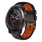 For Amazfit 3 22mm Two-Color Breathable Silicone Watch Band(Black+Orange) - 1