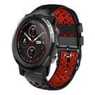 For Amazfit 3 22mm Two-Color Breathable Silicone Watch Band(Black+Red) - 1