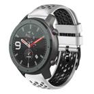 For Amazfit GTR 47mm 22mm Two-Color Breathable Silicone Watch Band(White+Black) - 1