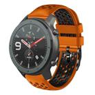 For Amazfit GTR 47mm 22mm Two-Color Breathable Silicone Watch Band(Orange+Black) - 1